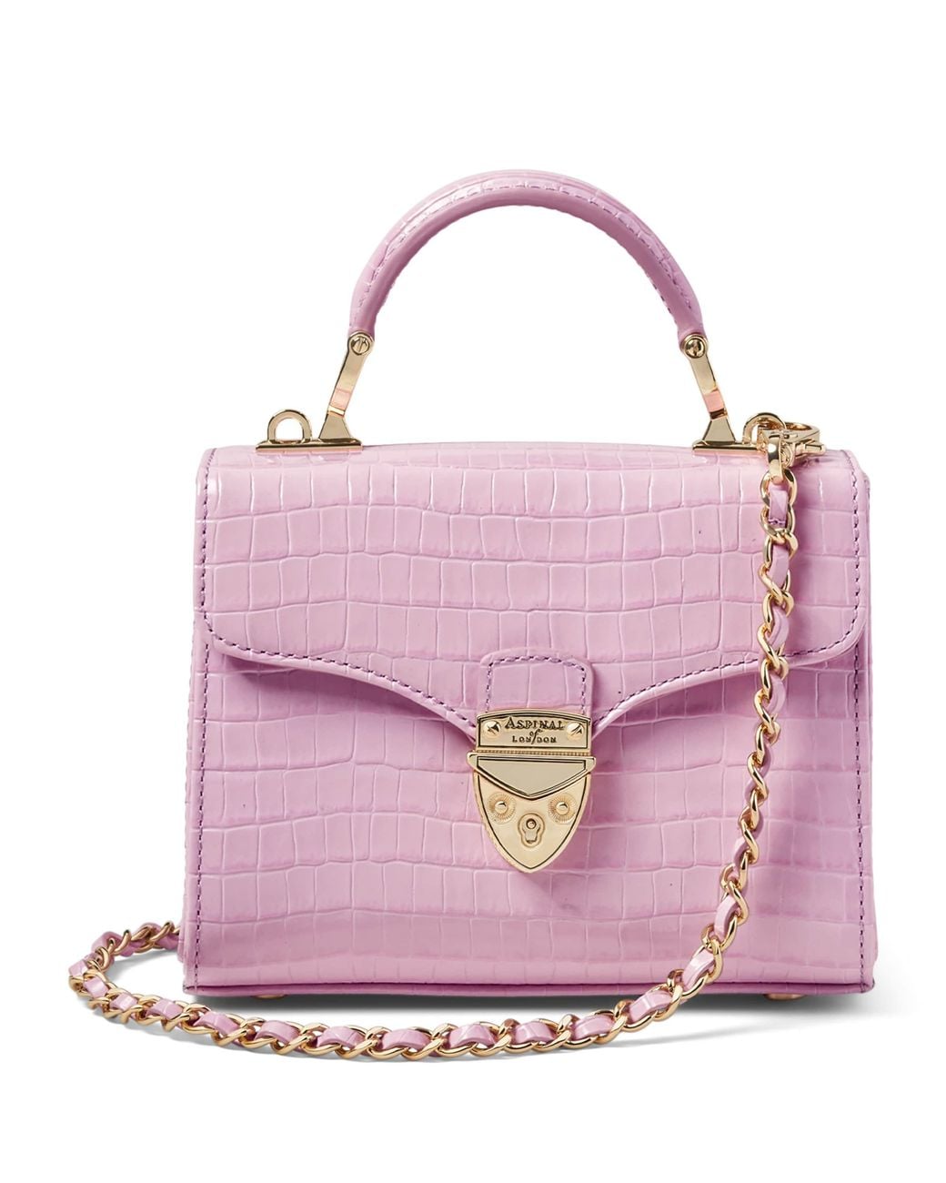 Aspinal Pink Mini Leather Mayfair Top-Handle Bag