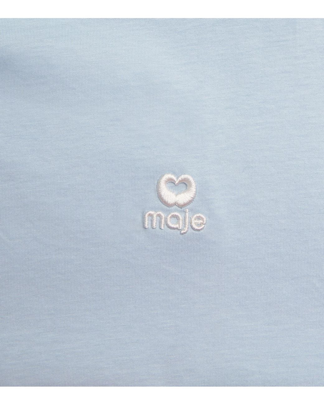 Maje Blue Cotton Logo T-Shirt