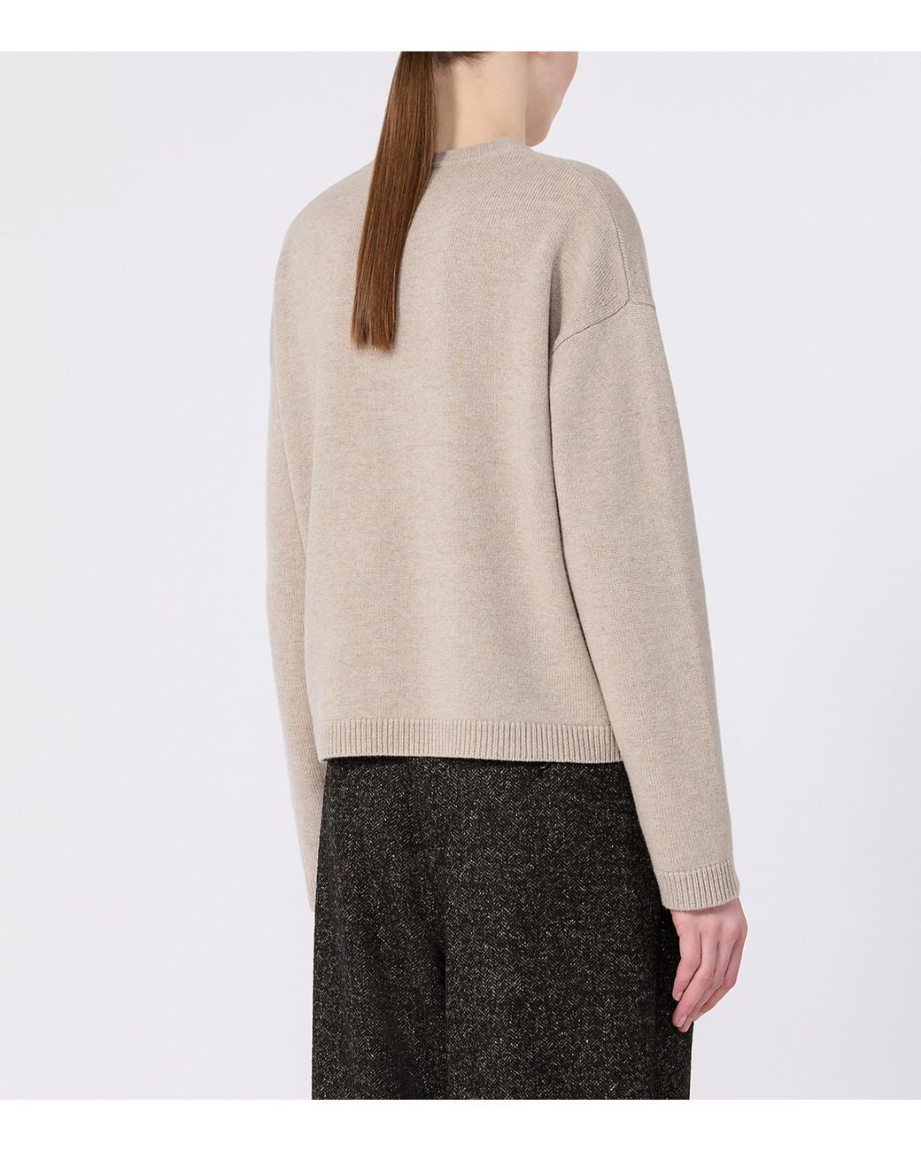 Max Mara White Wool-Cashmere Sweater