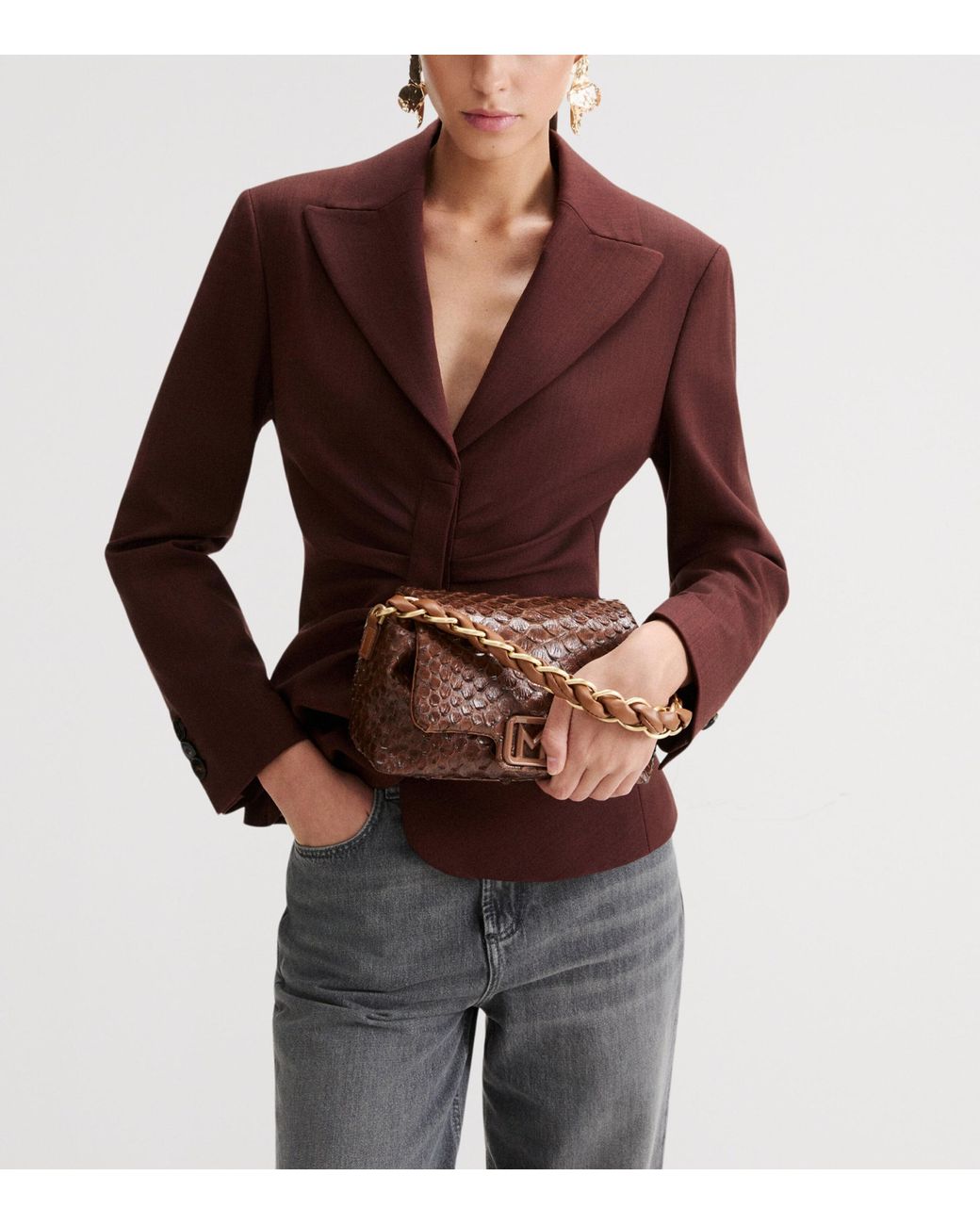 Marella Brown Medium Le Muse Clutch Bag
