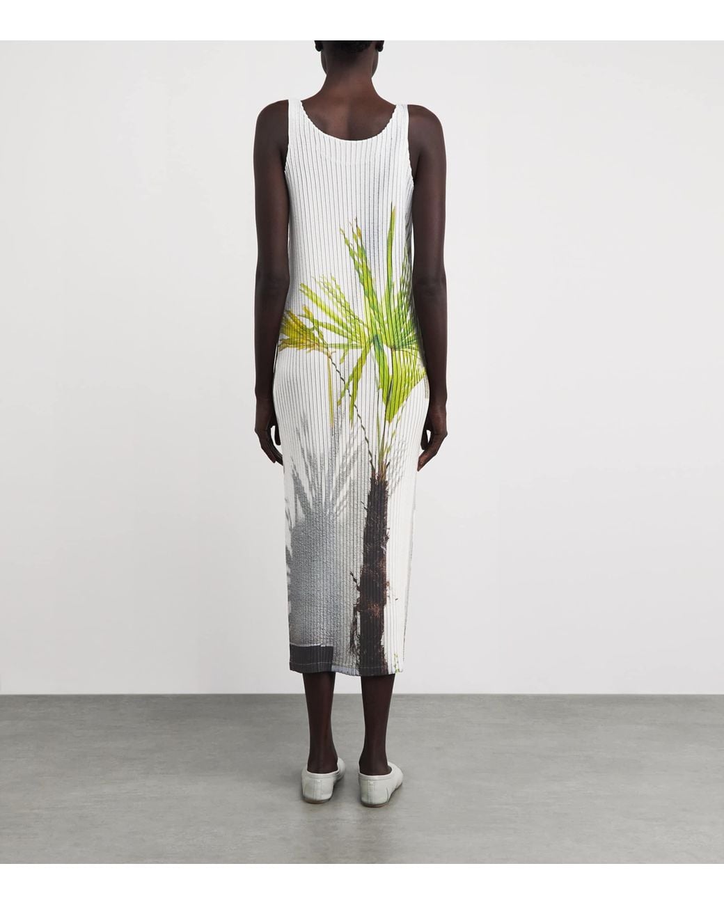 Issey Miyake Metallic Urban Jungle Pleats Midi Dress