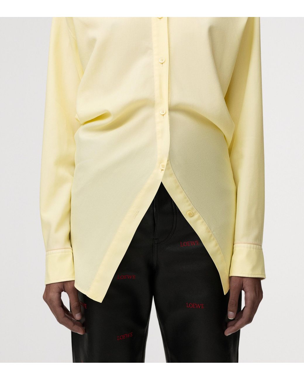 Loewe Yellow Silk-Wool Longline Shirt