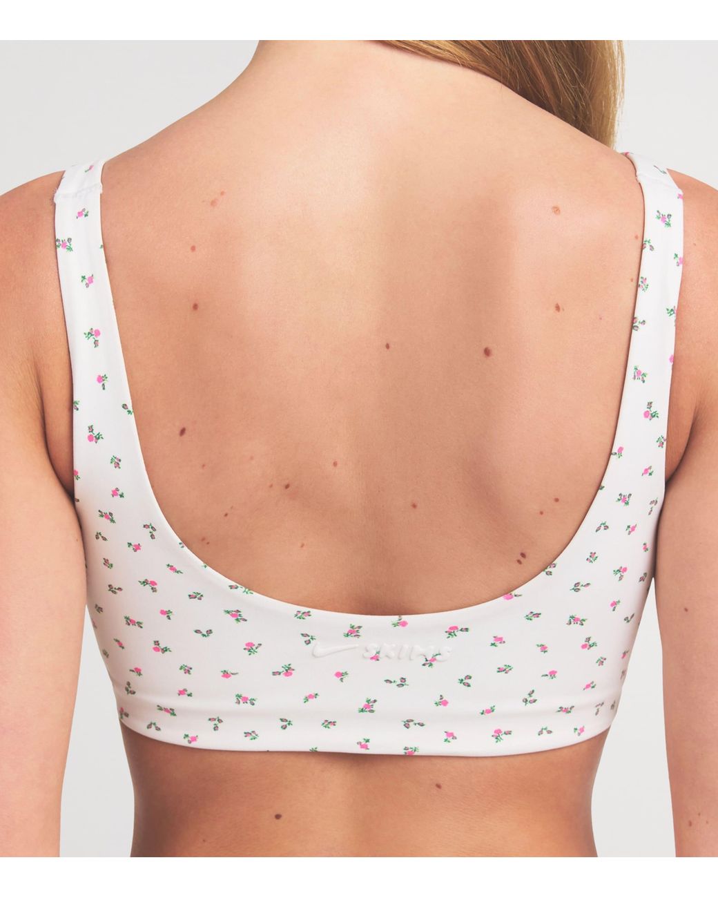 NikeSKIMS White Floral Scoop Sports Bra