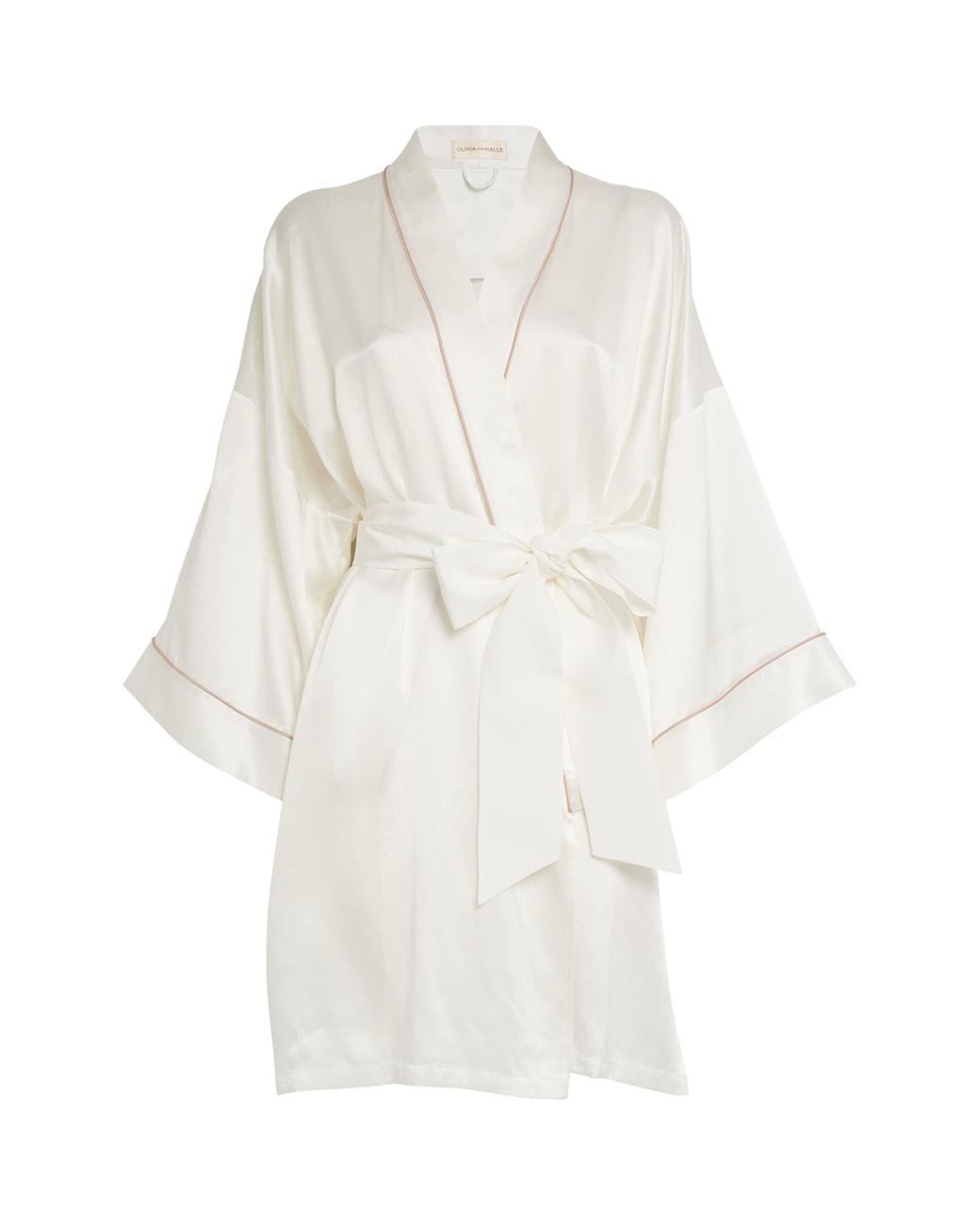 Olivia Von Halle White Silk Mimi Robe