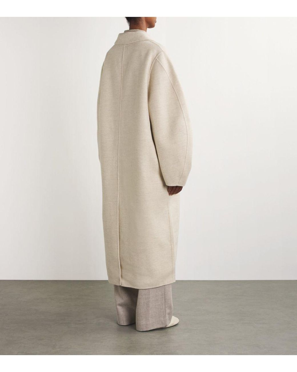 LE17SEPTEMBRE Wool-Blend Balloon Trench Coat in Natural | Lyst
