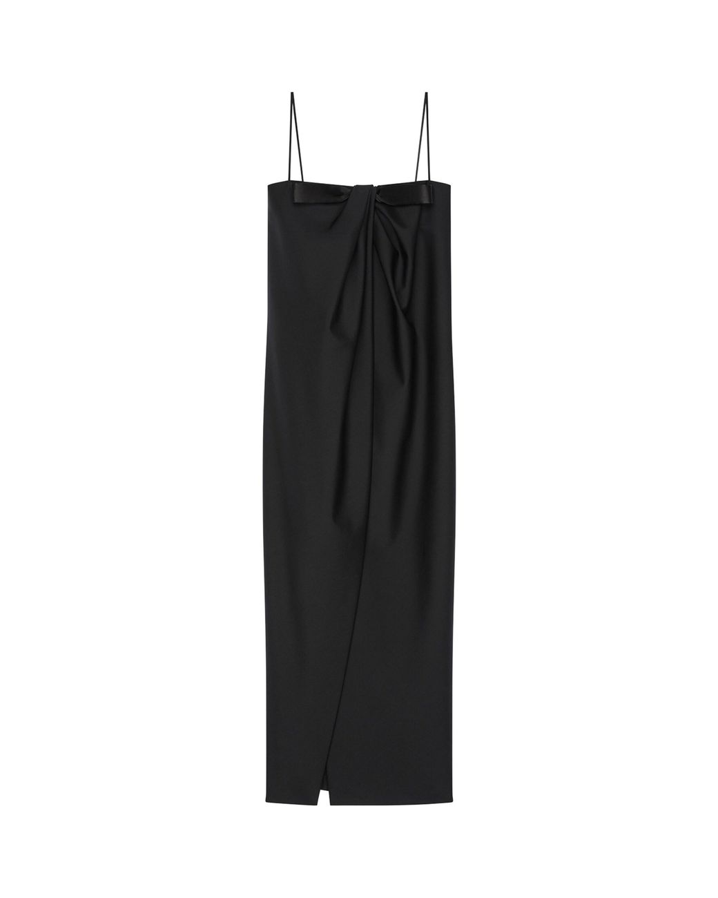 Givenchy Black Wool-Mohair Sliced Maxi Dress