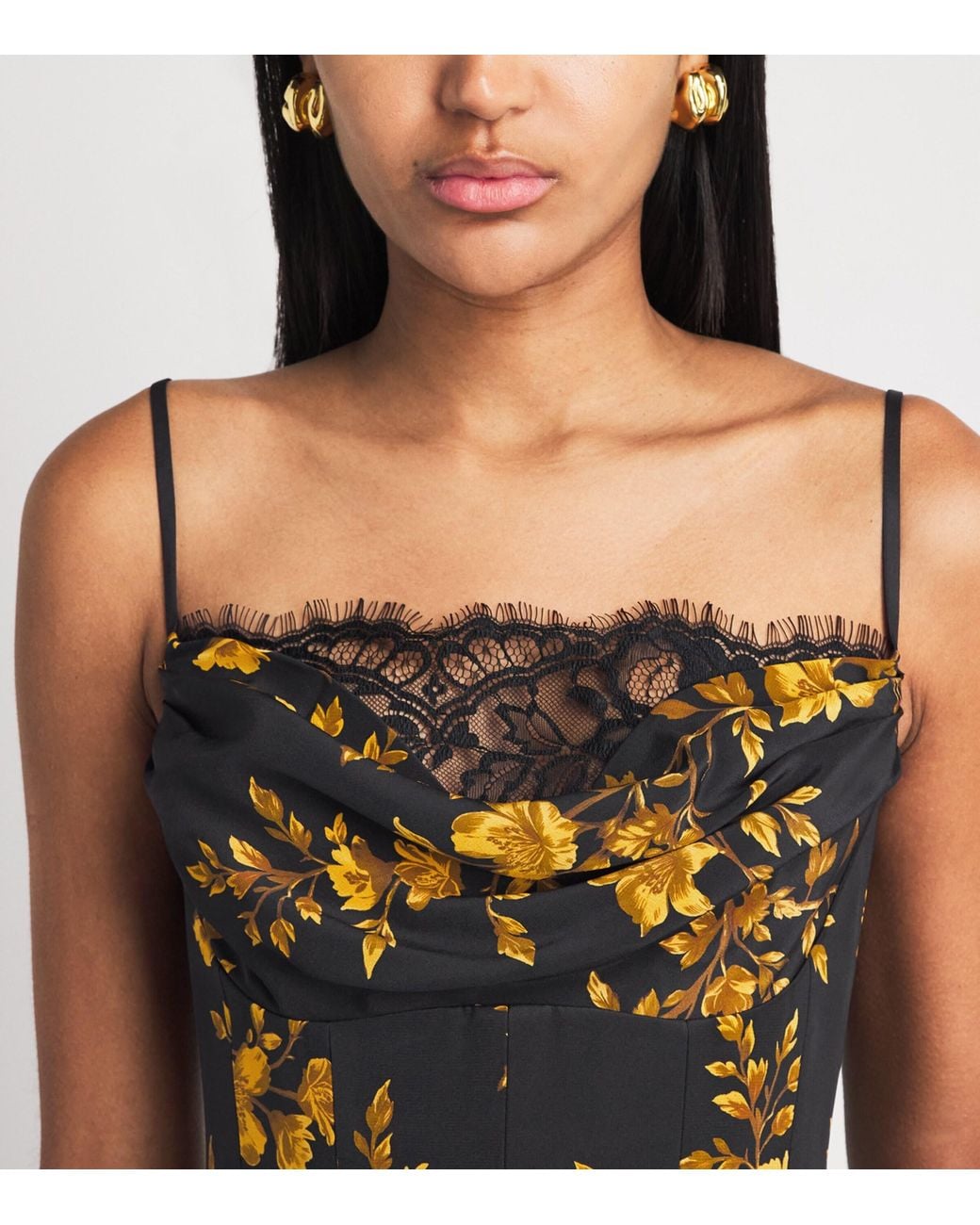 Rebecca Vallance Green Silk Sunblush Bloom Maxi Dress
