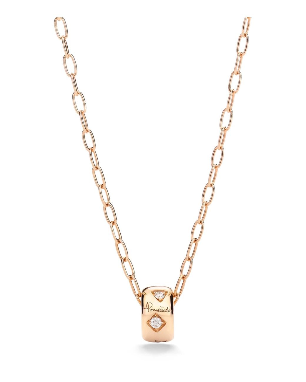 Pomellato Metallic And Diamond Iconica Pendant Necklace