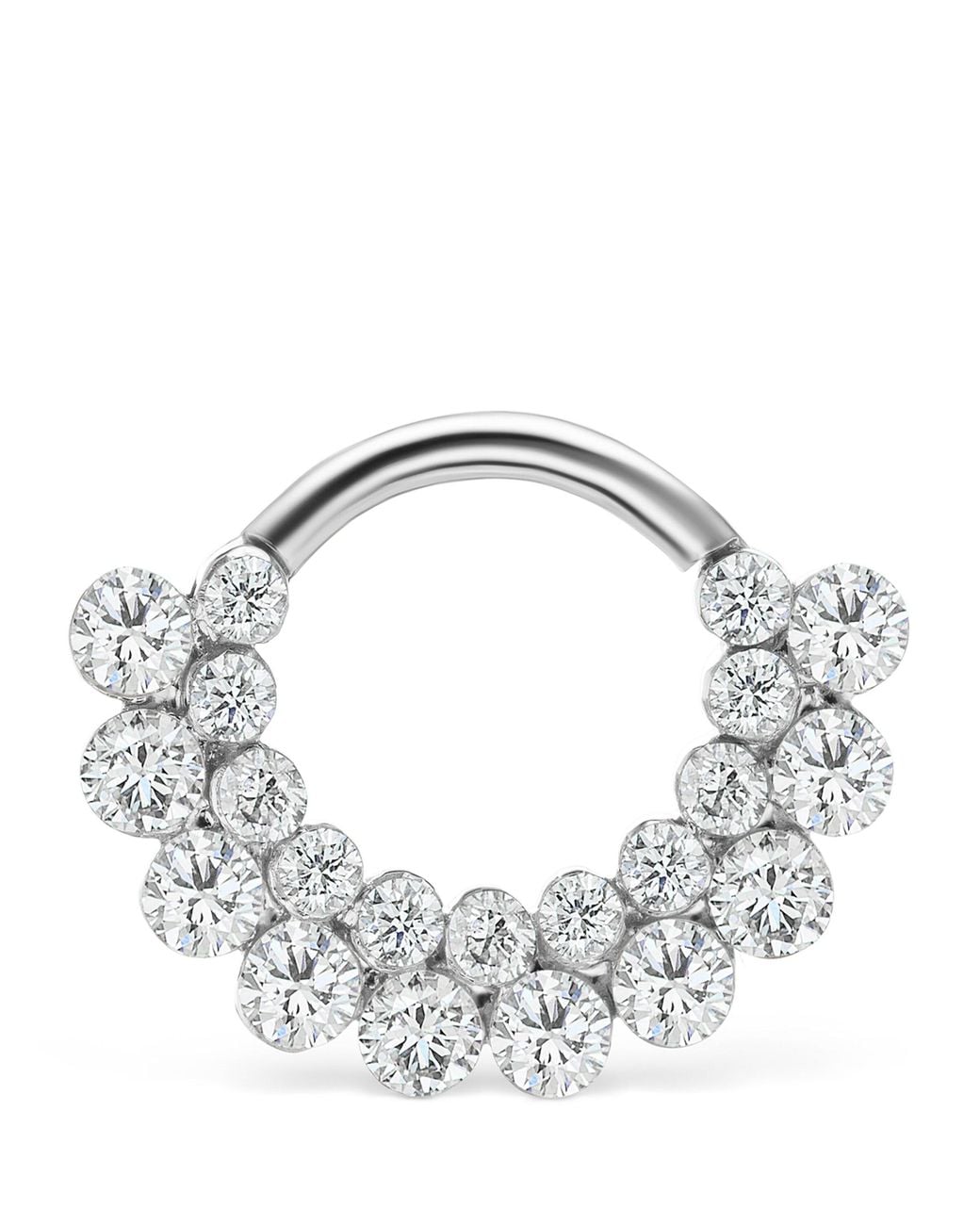 Maria Tash Metallic Invisible Diamond Apsara Hoop Earring