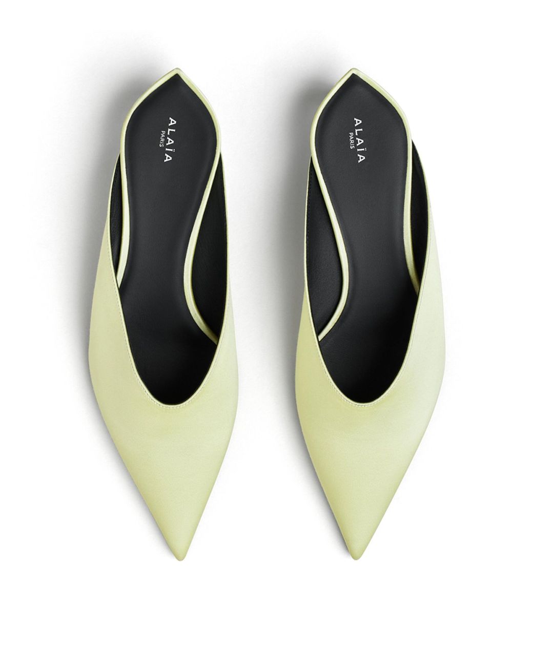 Alaïa Green Satin Invisible Wedge Mules 30