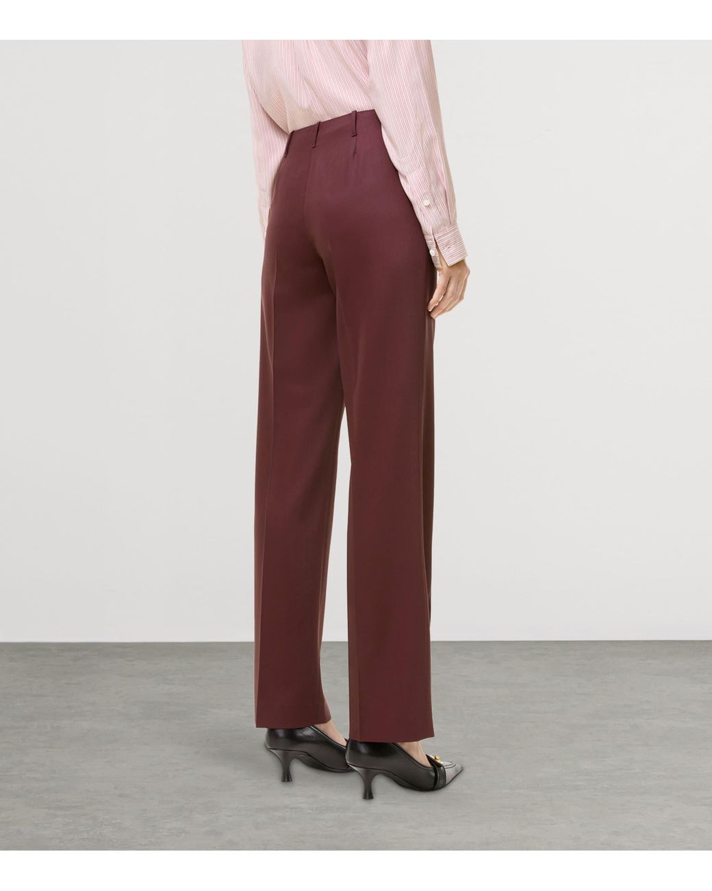 Burberry Purple Logo-Charm Straight-Leg Trousers