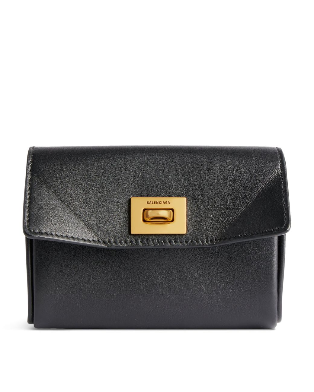 Balenciaga Black Leather Rodeo Card Holder