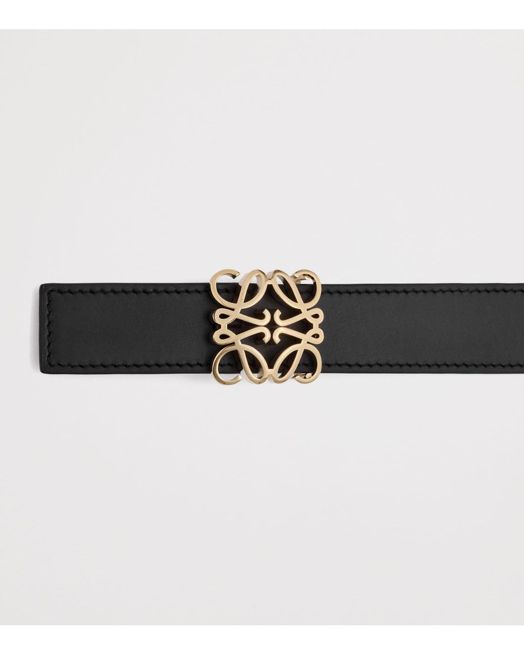 Loewe White Leather Reversible Anagram Bombé Belt