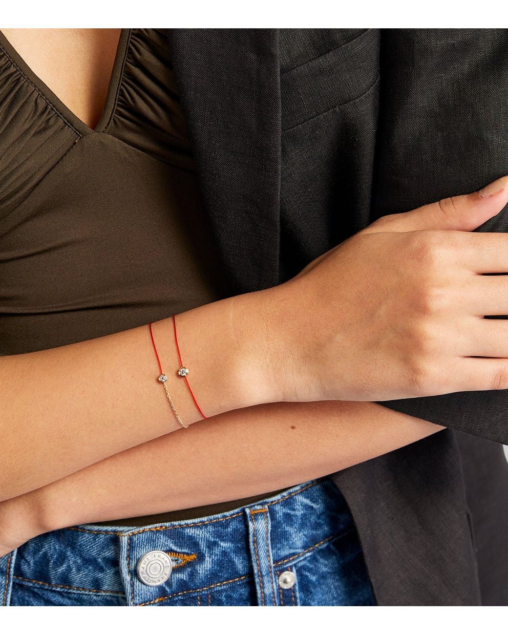 RedLine Metallic Rose And Diamond Pure Half-Chain Bracelet