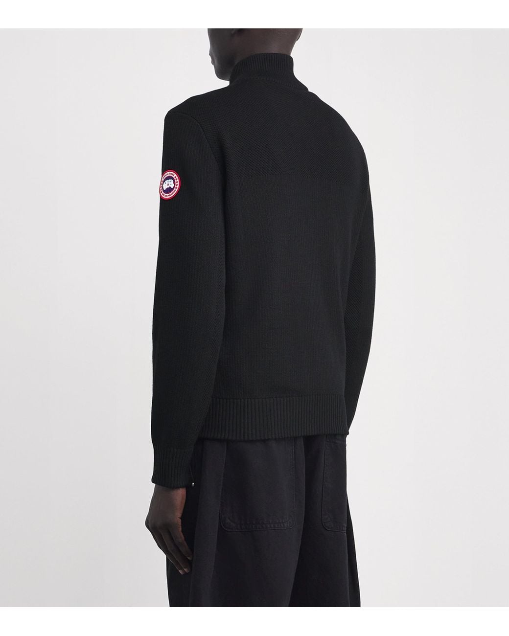 Canada Goose Black Down-Merino Wool Hybridge Puffer Jacket for men