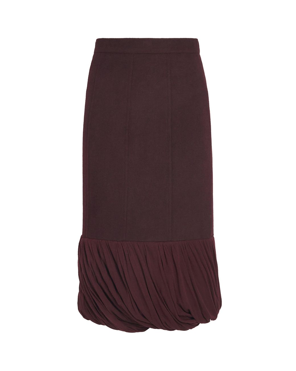 Source Unknown Purple Wool-Blend Dusika Midi Skirt