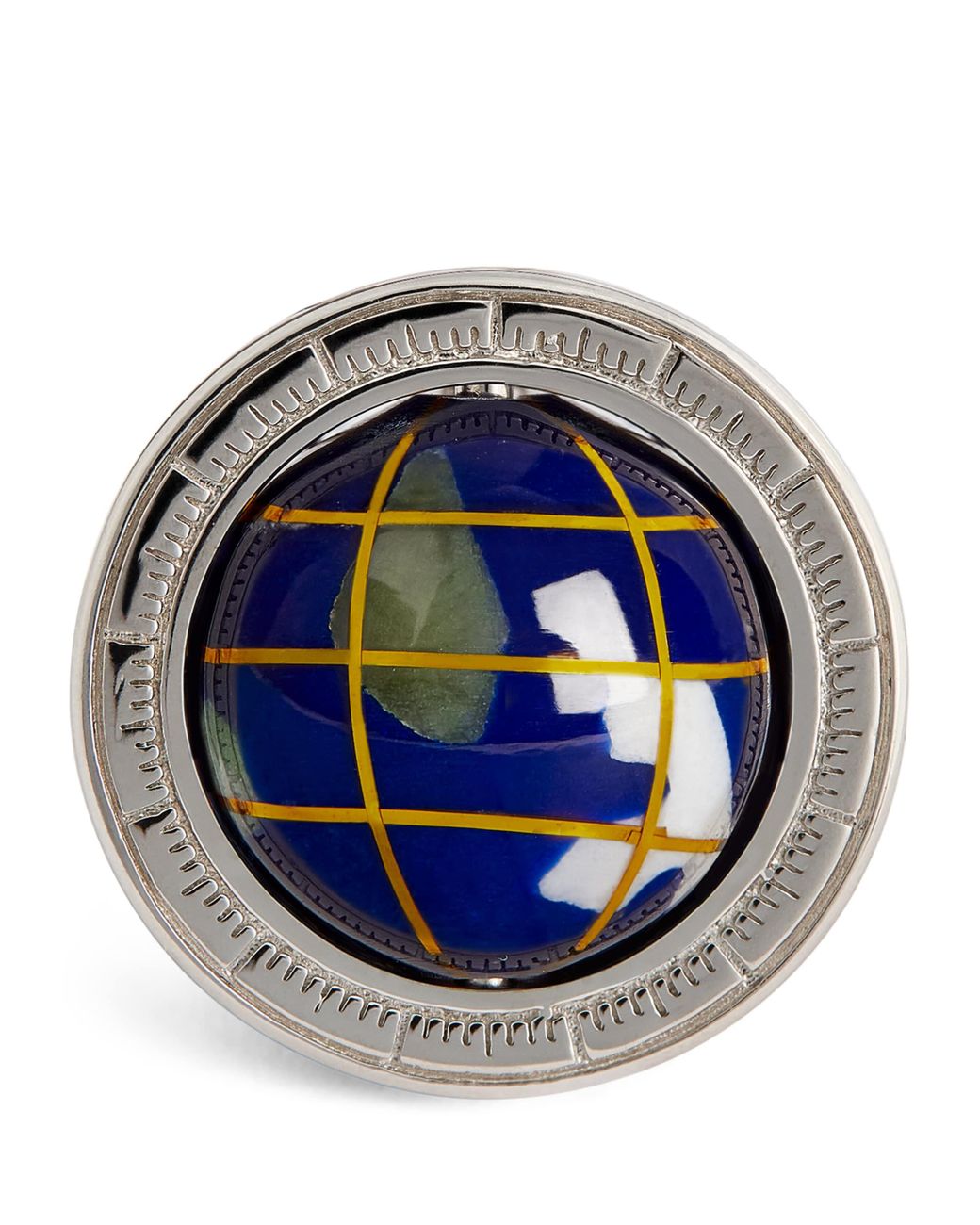 Tateossian Blue Sterling And Lapis Lazuli Globe Cufflinks for men