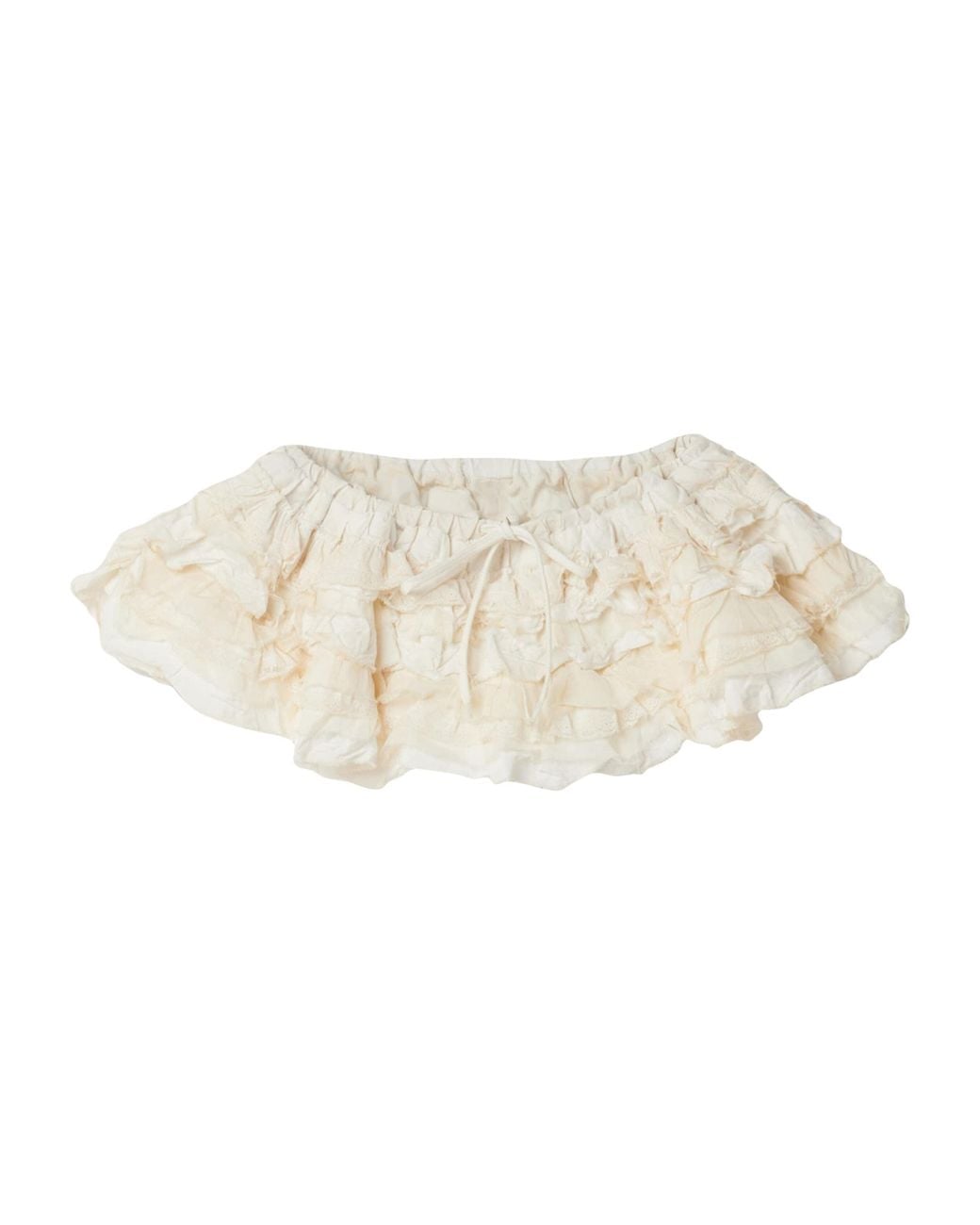 Miu Miu White Slubbed Canvas Mini Skirt