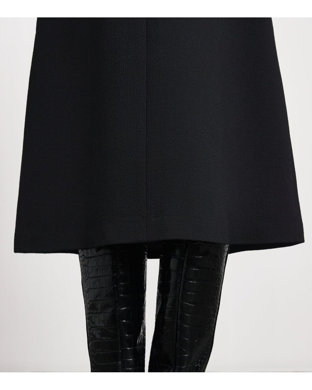 Huishan Zhang Black Wool Evelina Midi Skirt