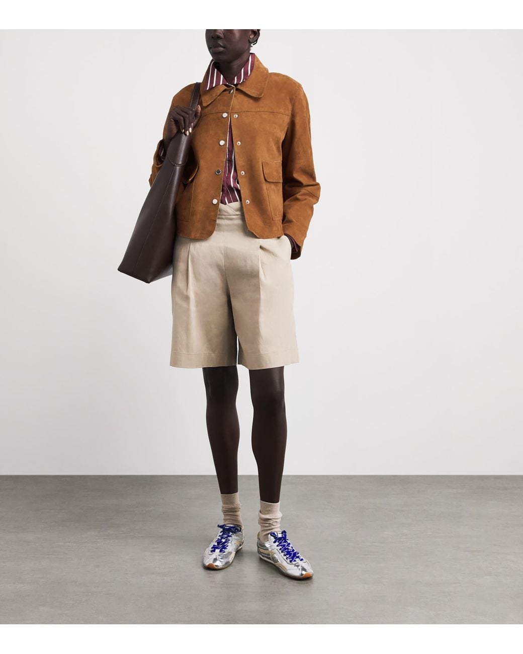 Claudie Pierlot Brown Suede Shirt-Style Jacket