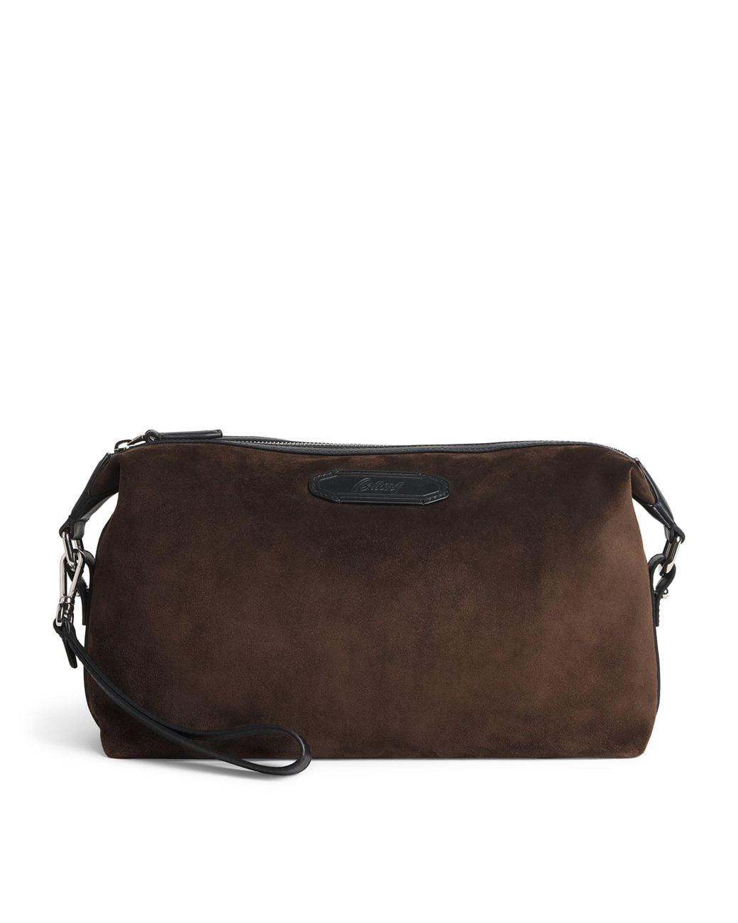 Brioni Brown Cotton Canvas Via Veneto Pouch for men