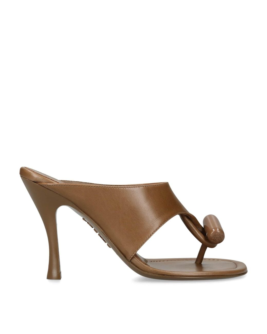 Loewe Brown Leather Toggle Heeled Sandals 90