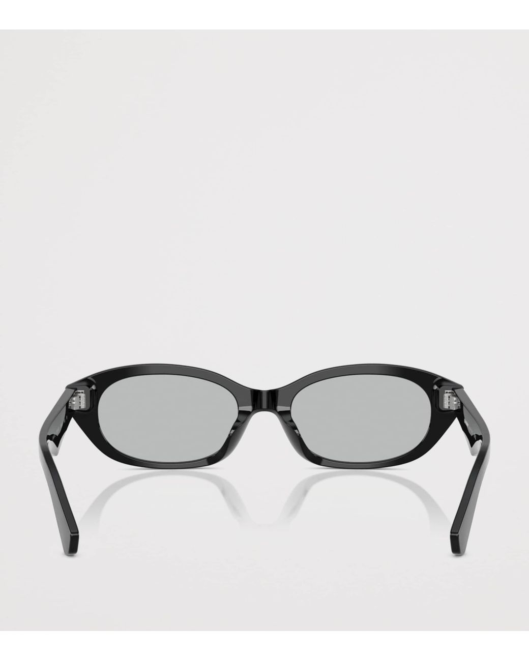 Burberry Black Acetate Oval Sunglasses