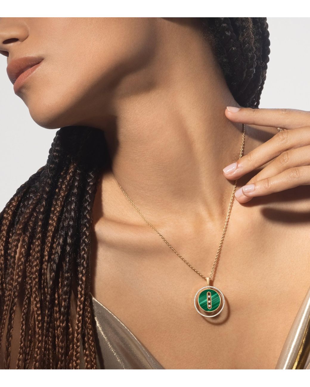 Messika Metallic Lucky Move, Diamond And Malachite Necklace