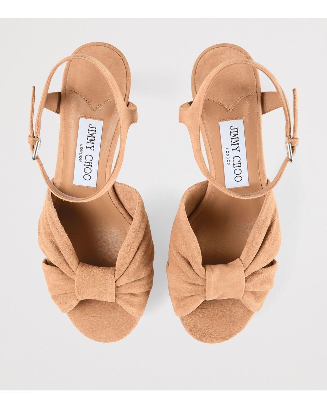 Jimmy Choo Natural Heloise 80 Suede Heeled Sandals