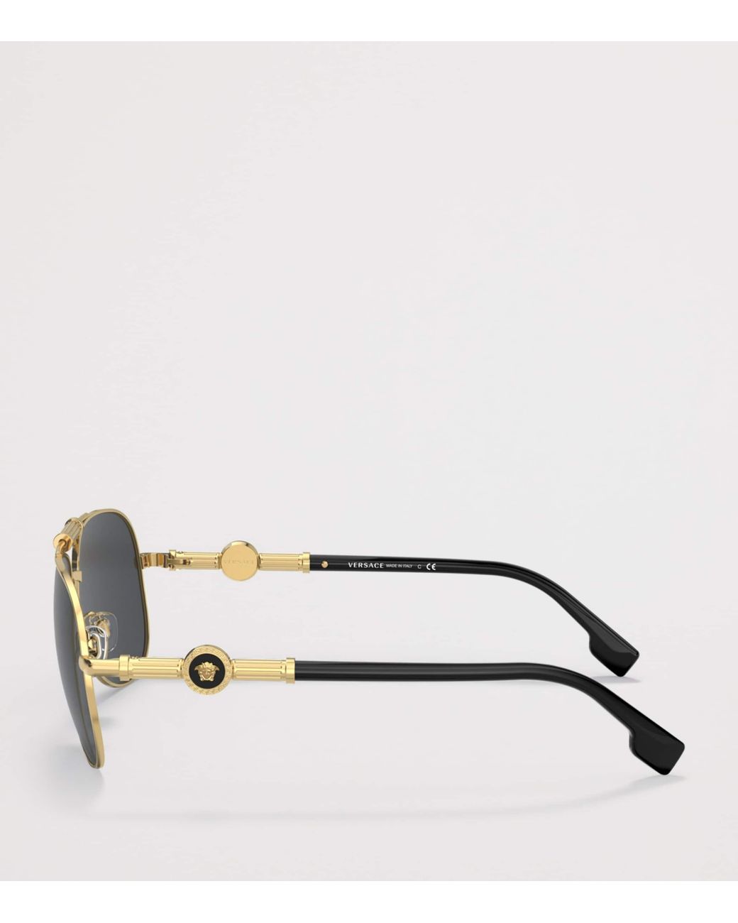 Versace Gray Metal Ve2236 Pilot Sunglasses