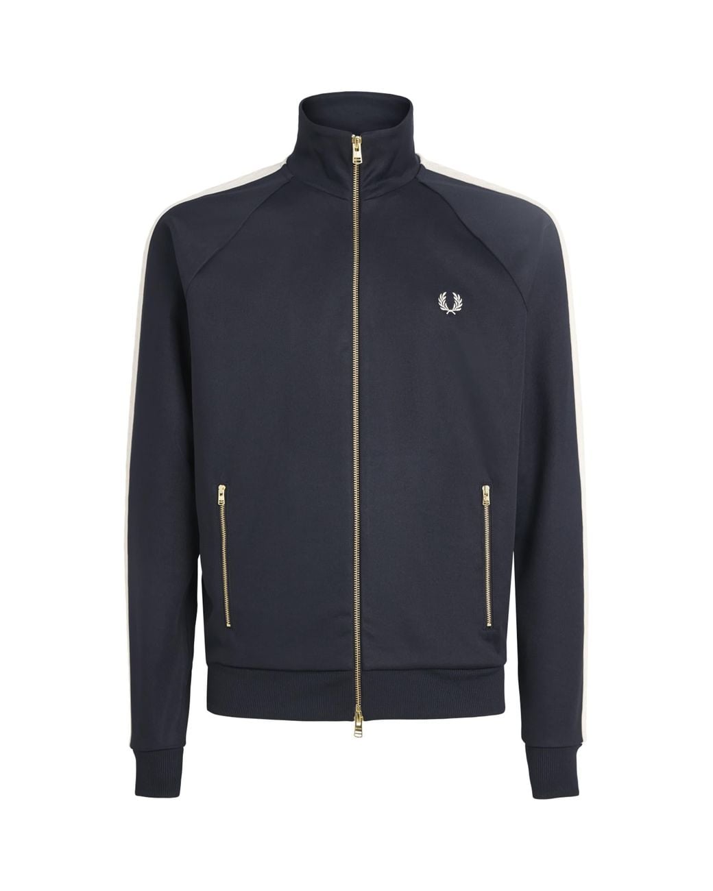 Fred Perry Blue Embroidered Taped Track Jacket