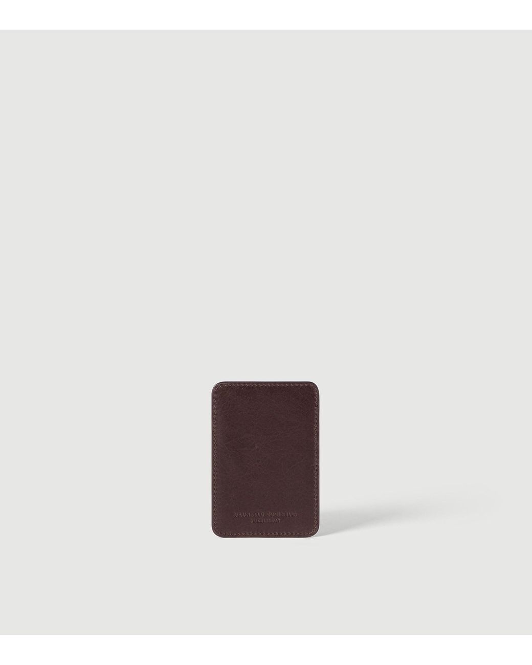 Brunello Cucinelli Brown Leather Card Holder for men