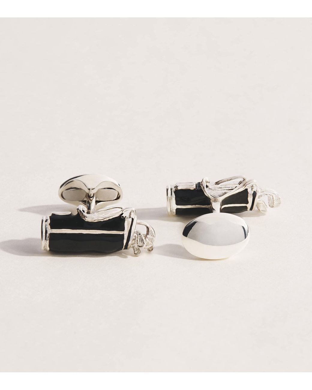 Deakin & Francis Natural Sterling And Enamel Golf Cufflinks for men
