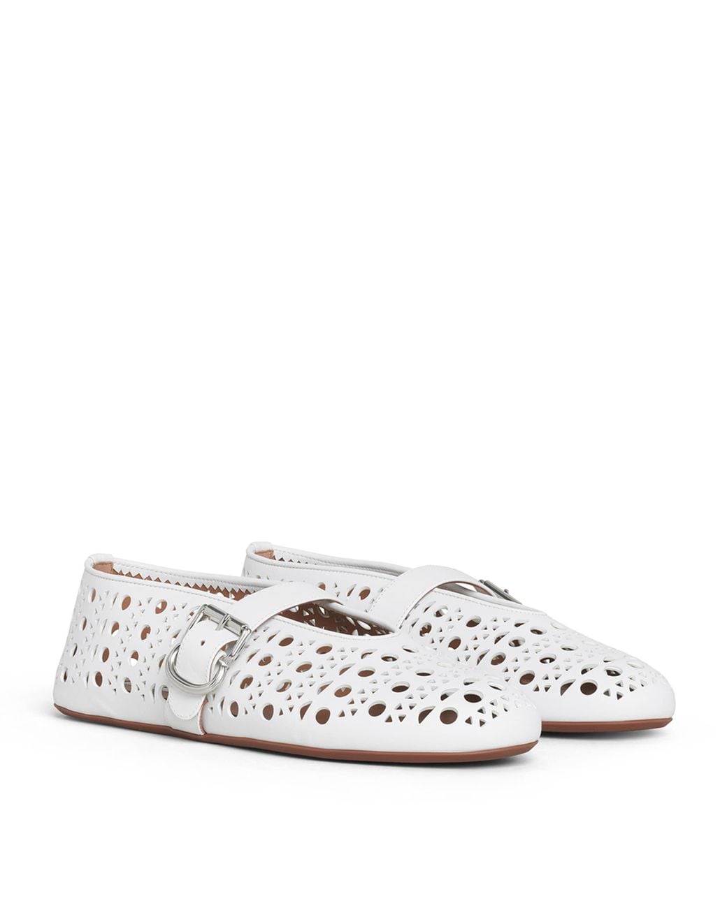 Alaïa White Lambskin Vienne Ballet Flats