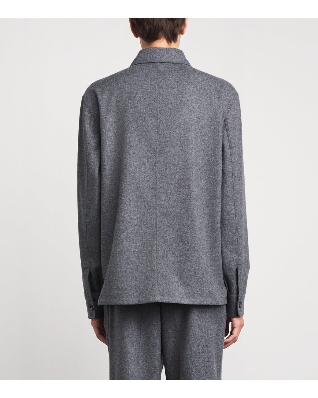 Gabriela Hearst Gray Wool-Cashmere Drew Overshirt for men