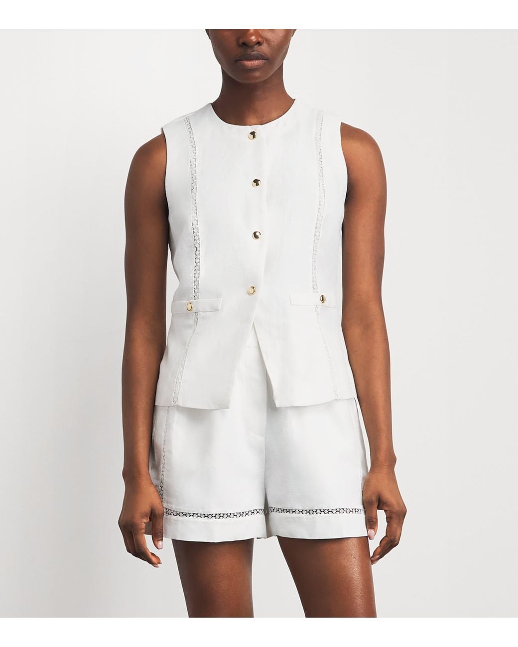 Maje White Embroidered Waistcoat