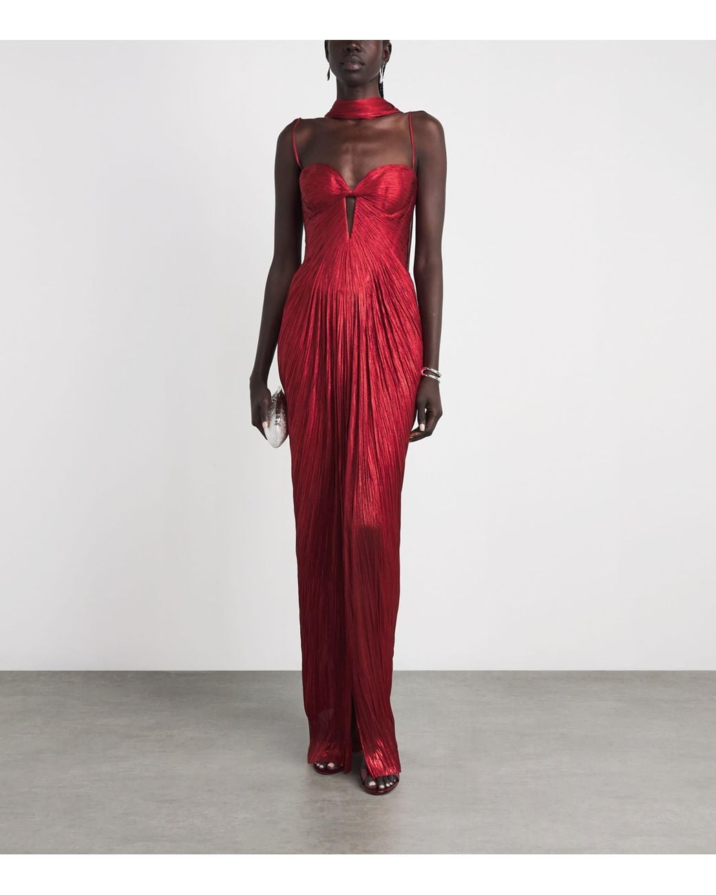 Maria Lucia Hohan Red Silk Cut-Out Tonia Gown