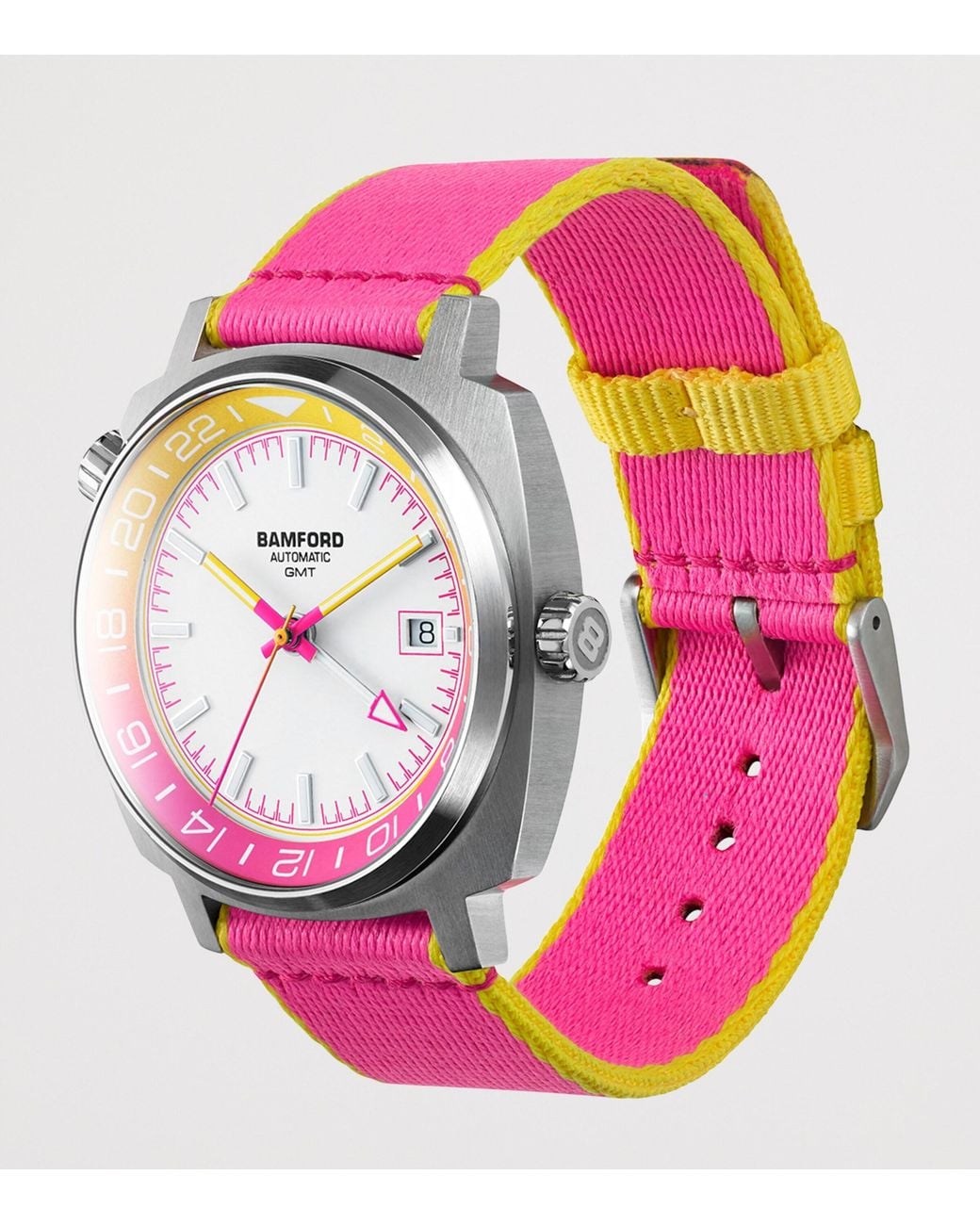 BAMFORD LONDON Pink Stainless Steel Summer Gmt Watch