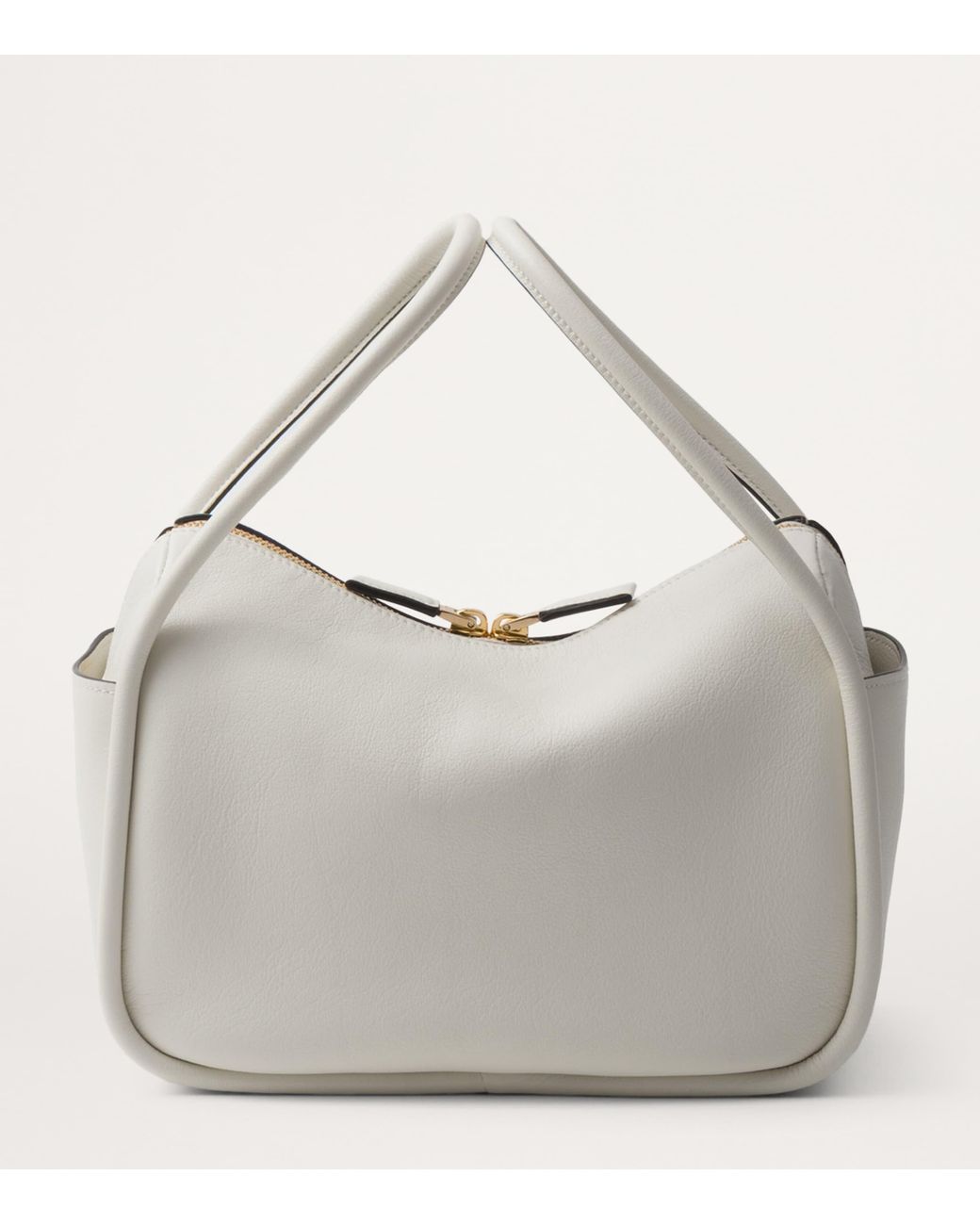 Prada Gray Leather Darling Top-Handle Bag