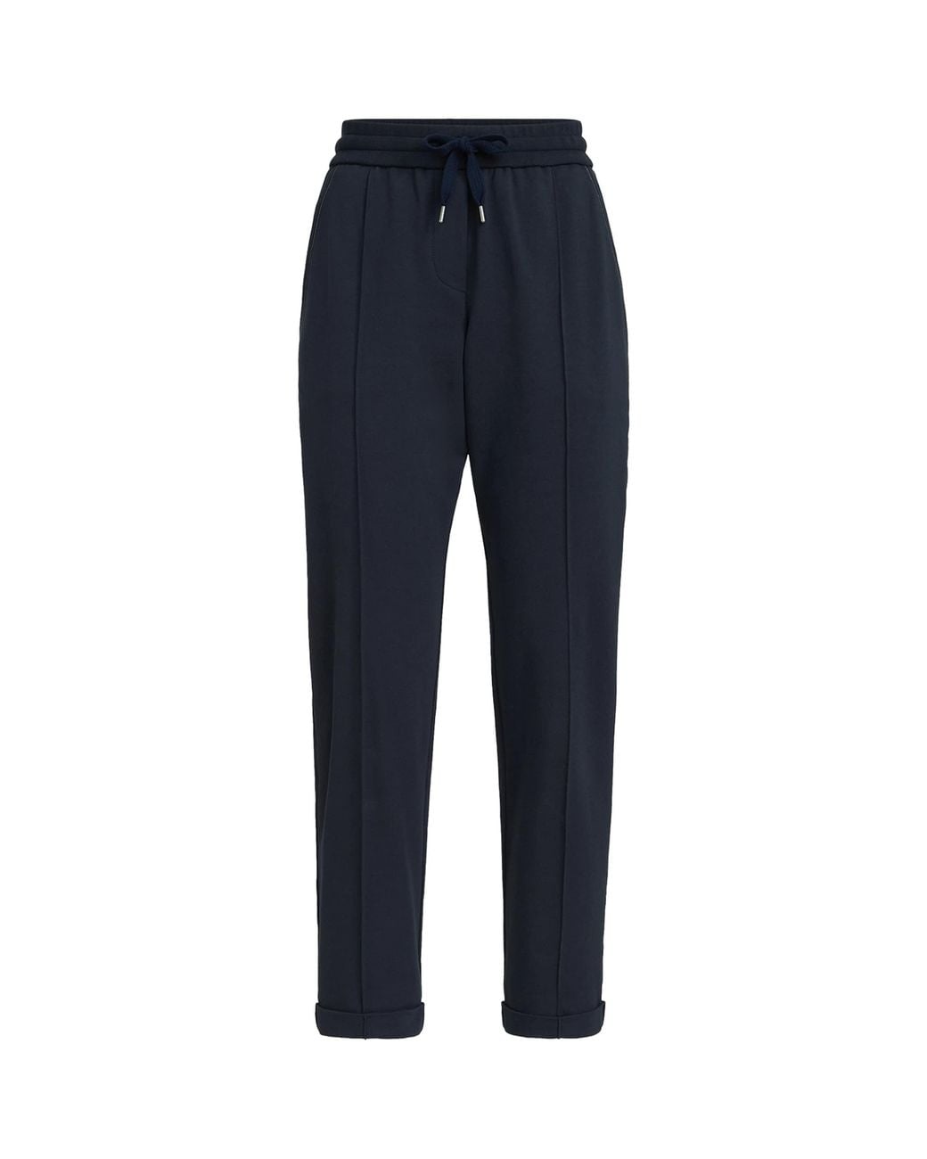 Brunello Cucinelli Blue Stretch-Cotton Slim Sweatpants