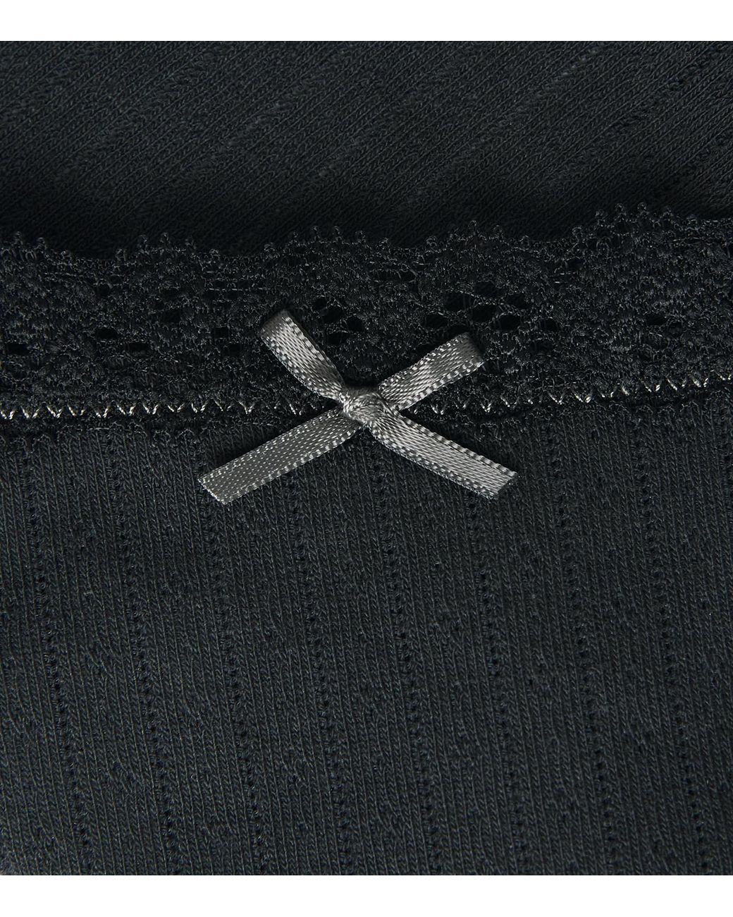 Skims Black Pointelle Lace-Trim Briefs