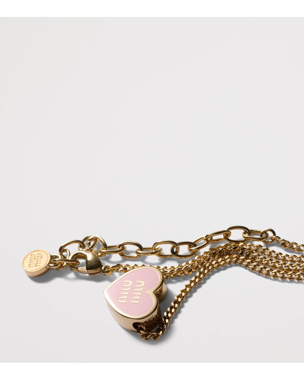 Miu Miu White Heart Pendant Necklace