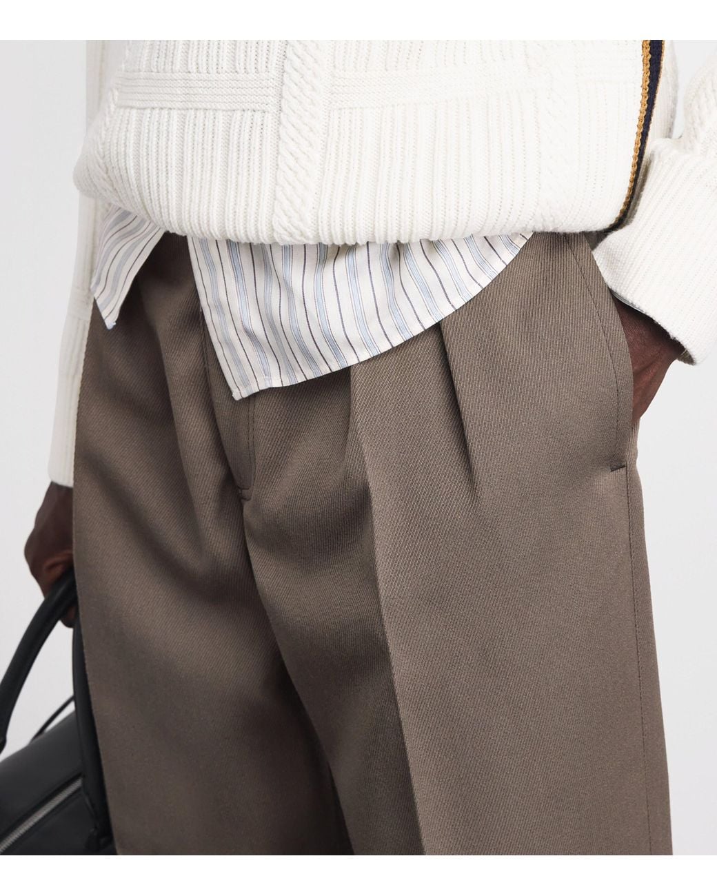 Paul Smith Gray Wool Pleated Trousers for men
