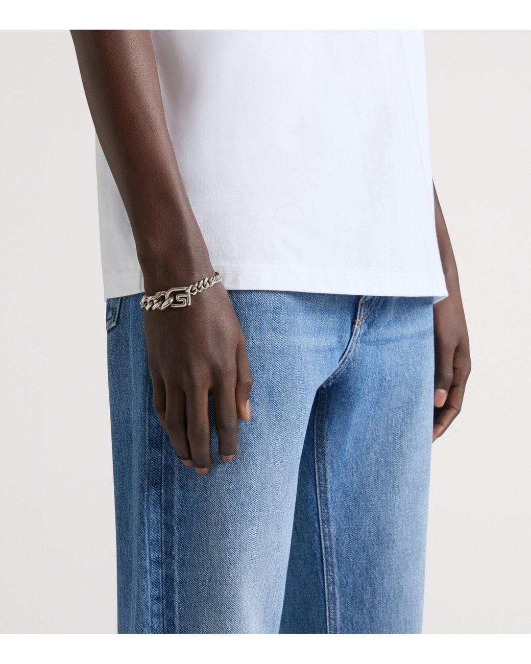 Givenchy Metallic Brass Chain G Bracelet for men