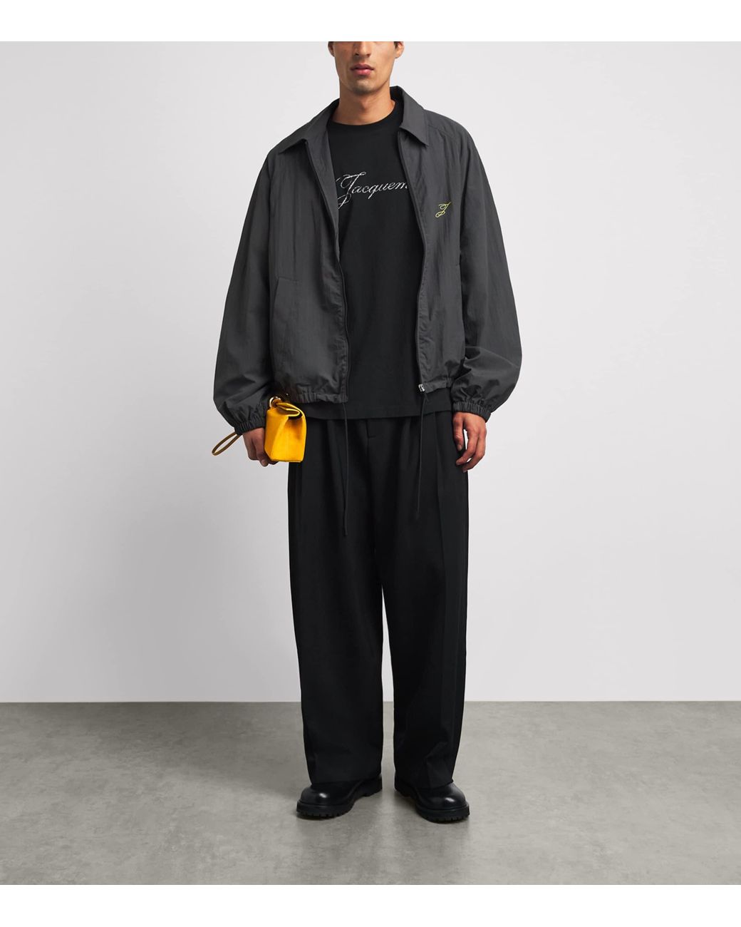 Jacquemus Black Cotton-Hemp Logo Long-Sleeve T-Shirt for men