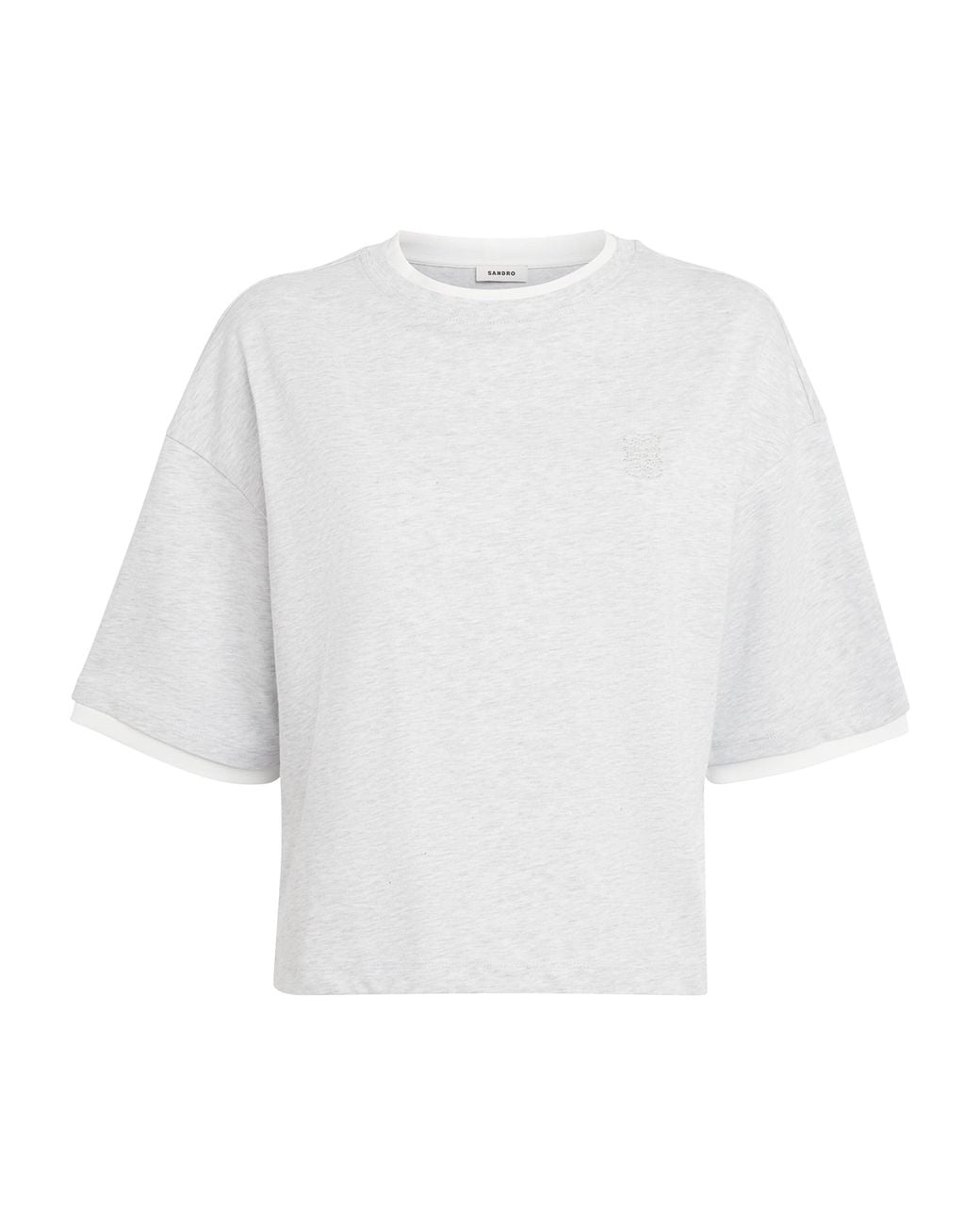 Sandro White Cotton Logo T-Shirt