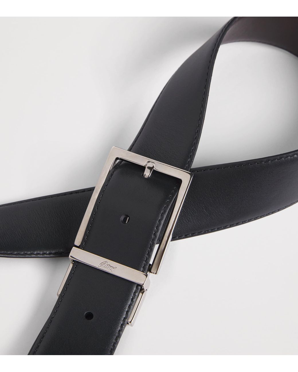 Brioni Black Leather Belt for men