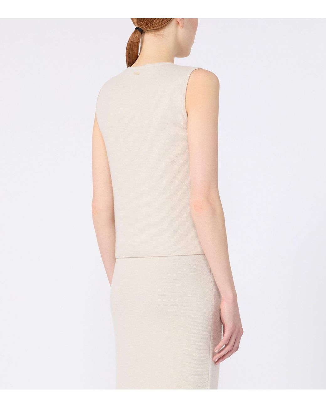 Max Mara White Virgin Wool-Cashmere Knitted Top