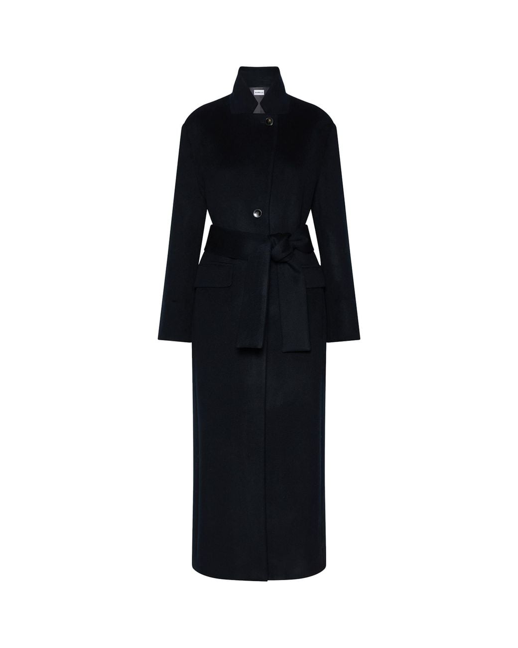 Marella Black Virgin Wool Wrap Coat