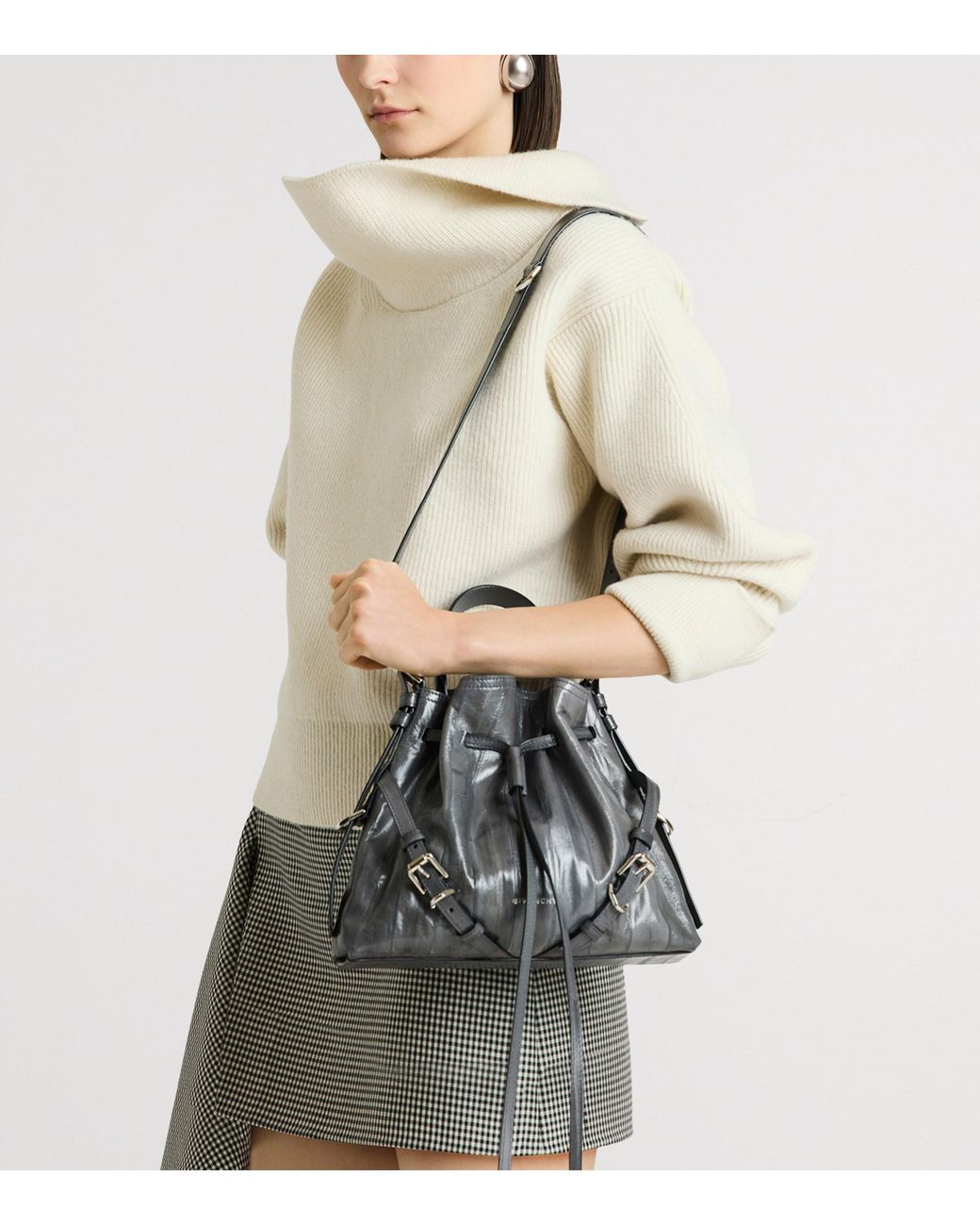 Givenchy Black Small Leather Voyou Bucket Bag